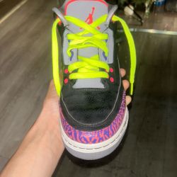 Jordan 3 Retro Black Atomic Red Volt (GS)
