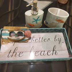 New 4 Piece "Life Is A Beach" Bath Set