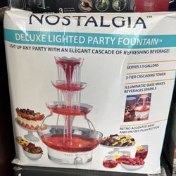 3-Tier Clear Deluxe Lighted Party Drinking Fountain