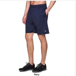 Rebook Shorts Mens Large Navy Performance X Dri Pockets Elastic Waist Drawstring