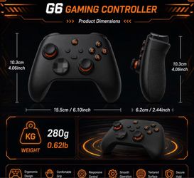 G6 Wireless Gaming Controller Black and Orange For Xbox
