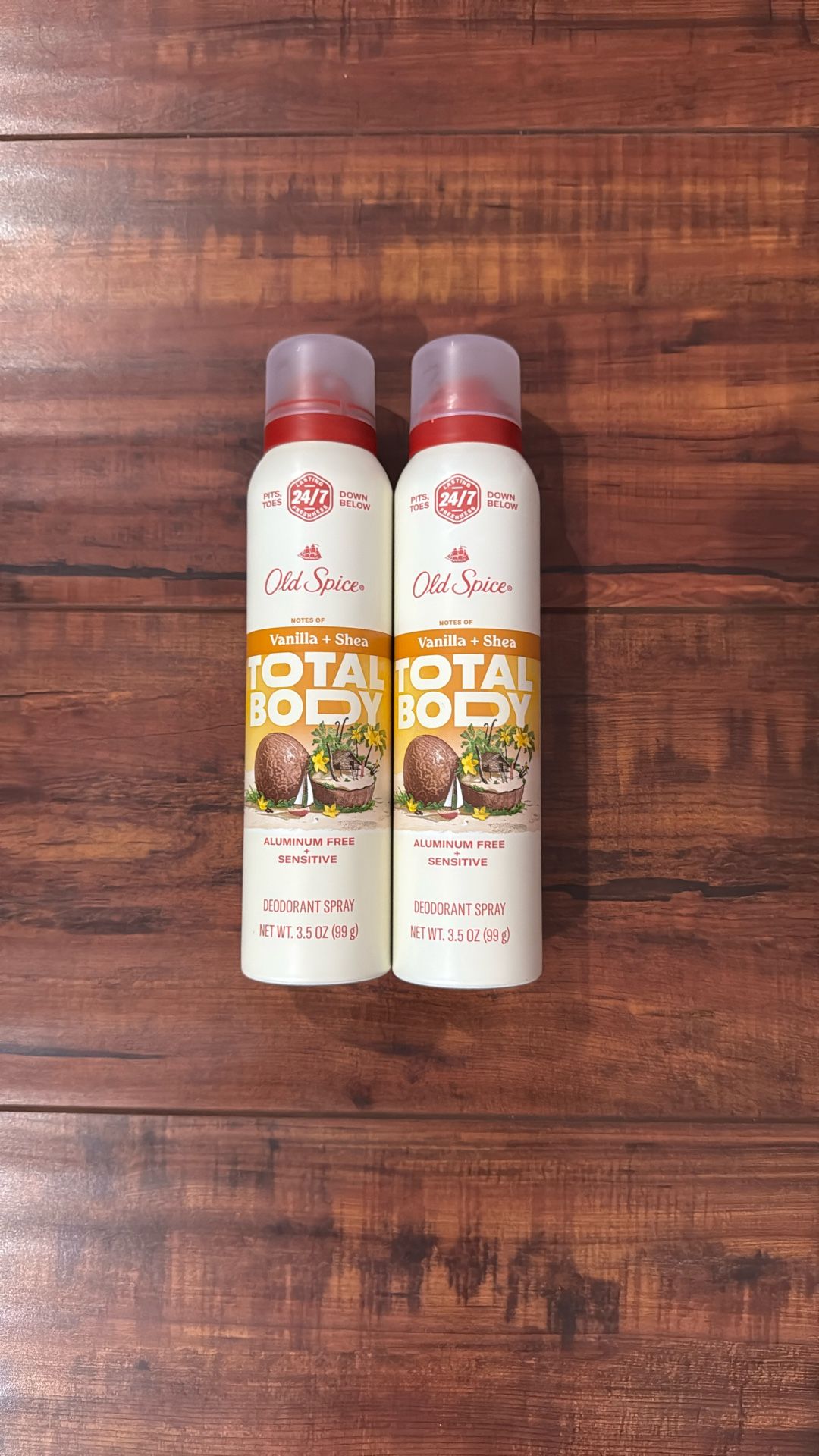 Old Spice TOTAL BODY ALUMINUM + SENSITIVE Deodorant Spray: Notes Of Vanilla + Shea Scent; 3.5 oz Each (2 For $18)