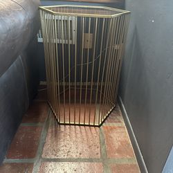 Two brass end tables 