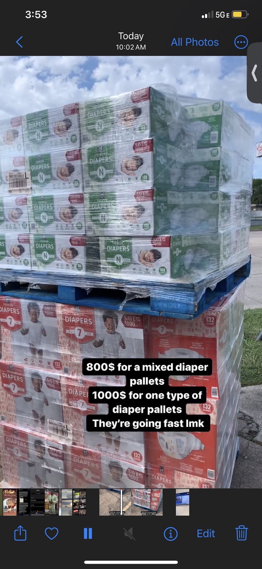 Diapers Pallet All Sizes