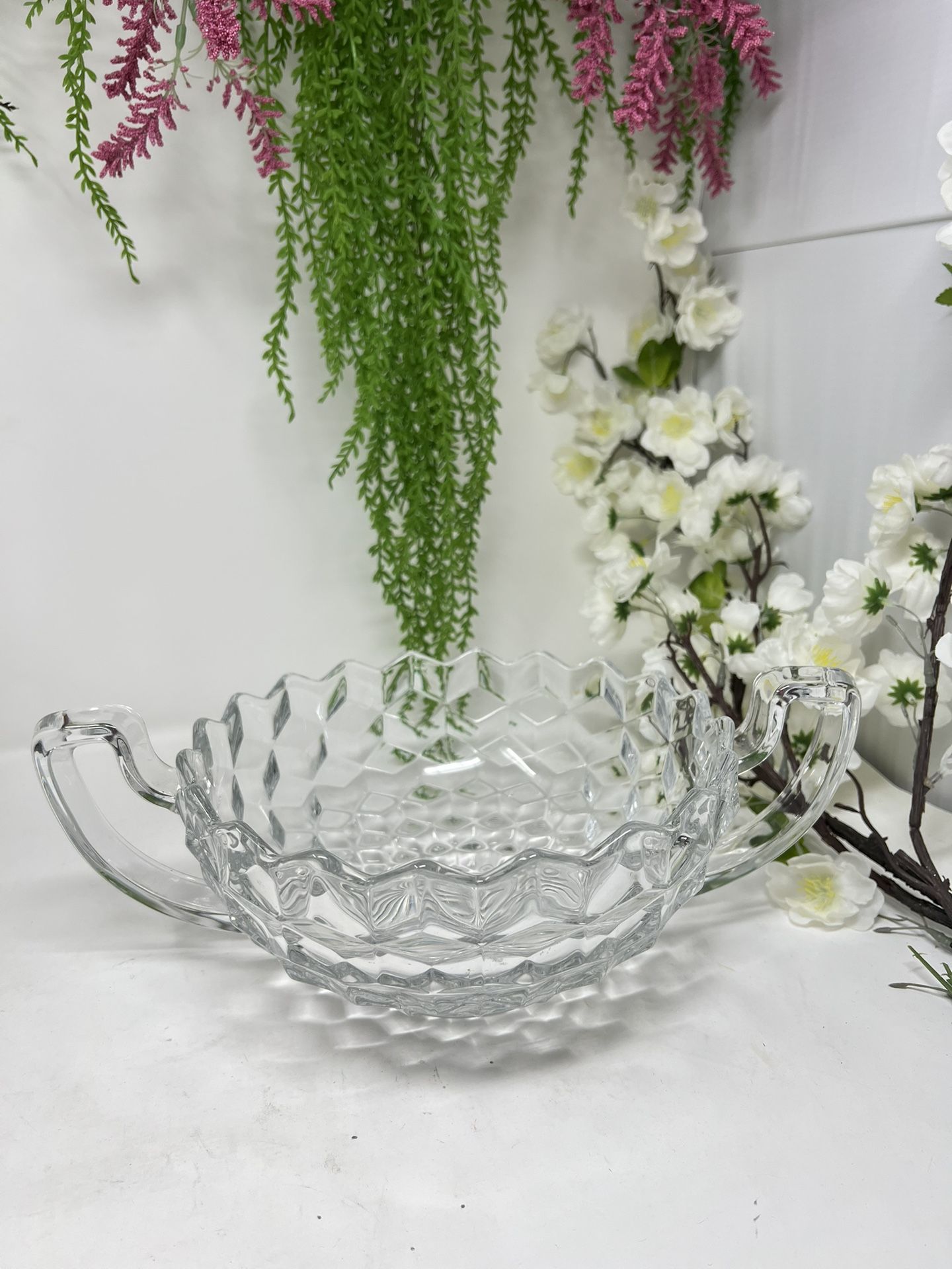 Fostoria American Style Handled Trophy Bowl – Vintage Clear Glass