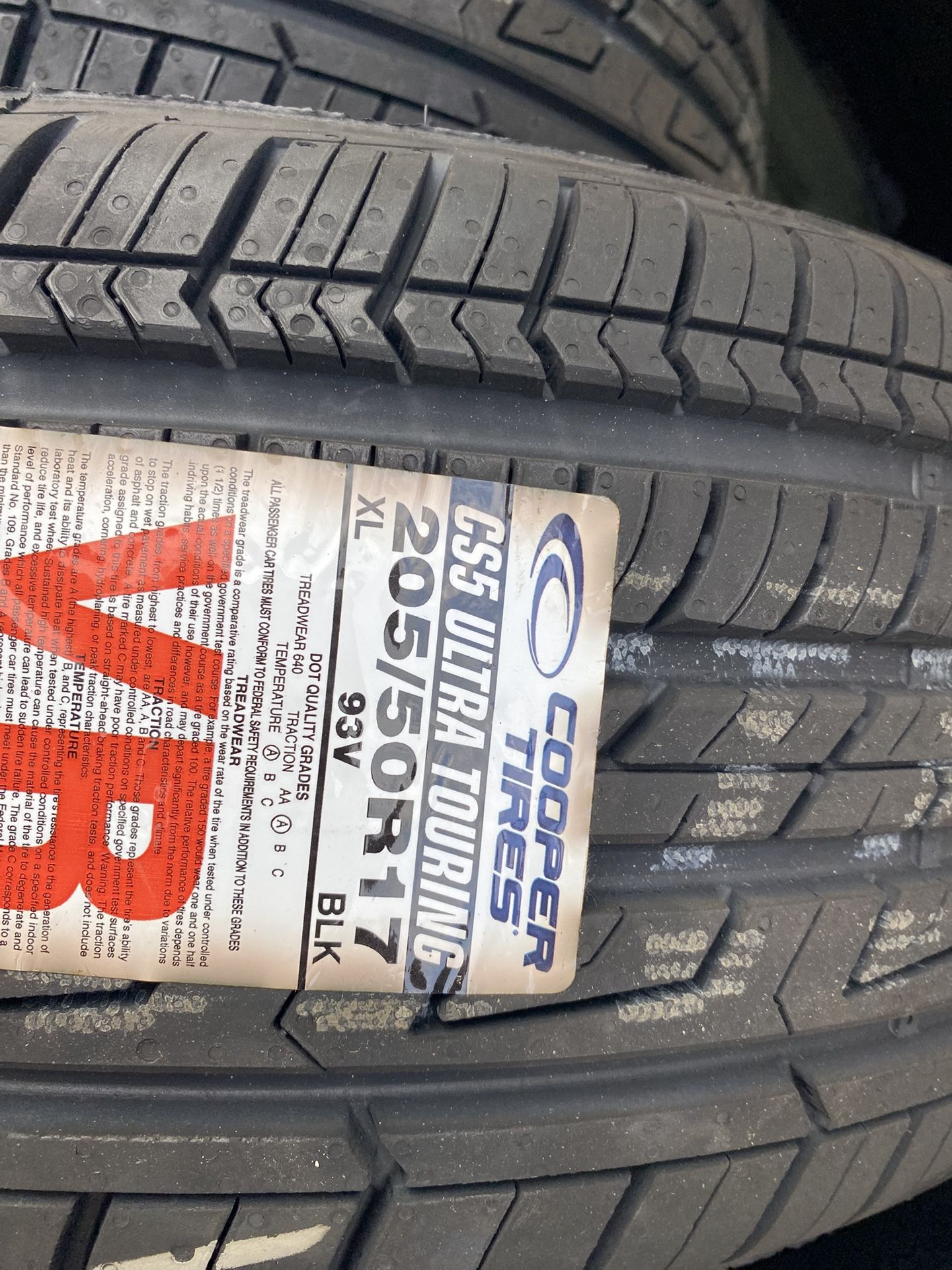 205 50 17 Cooper Tires 