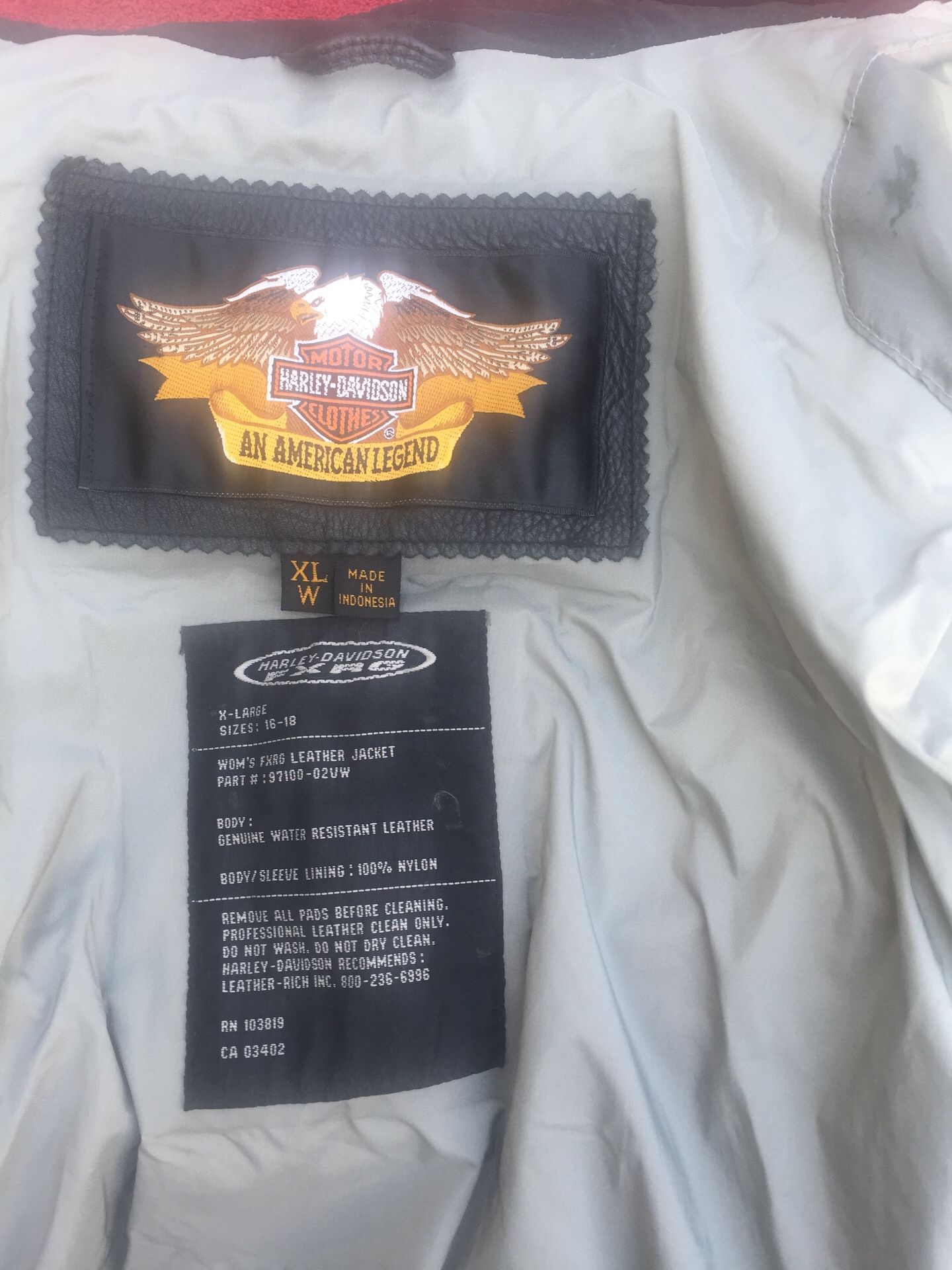 Genuine Harley Davidson jacket and pant