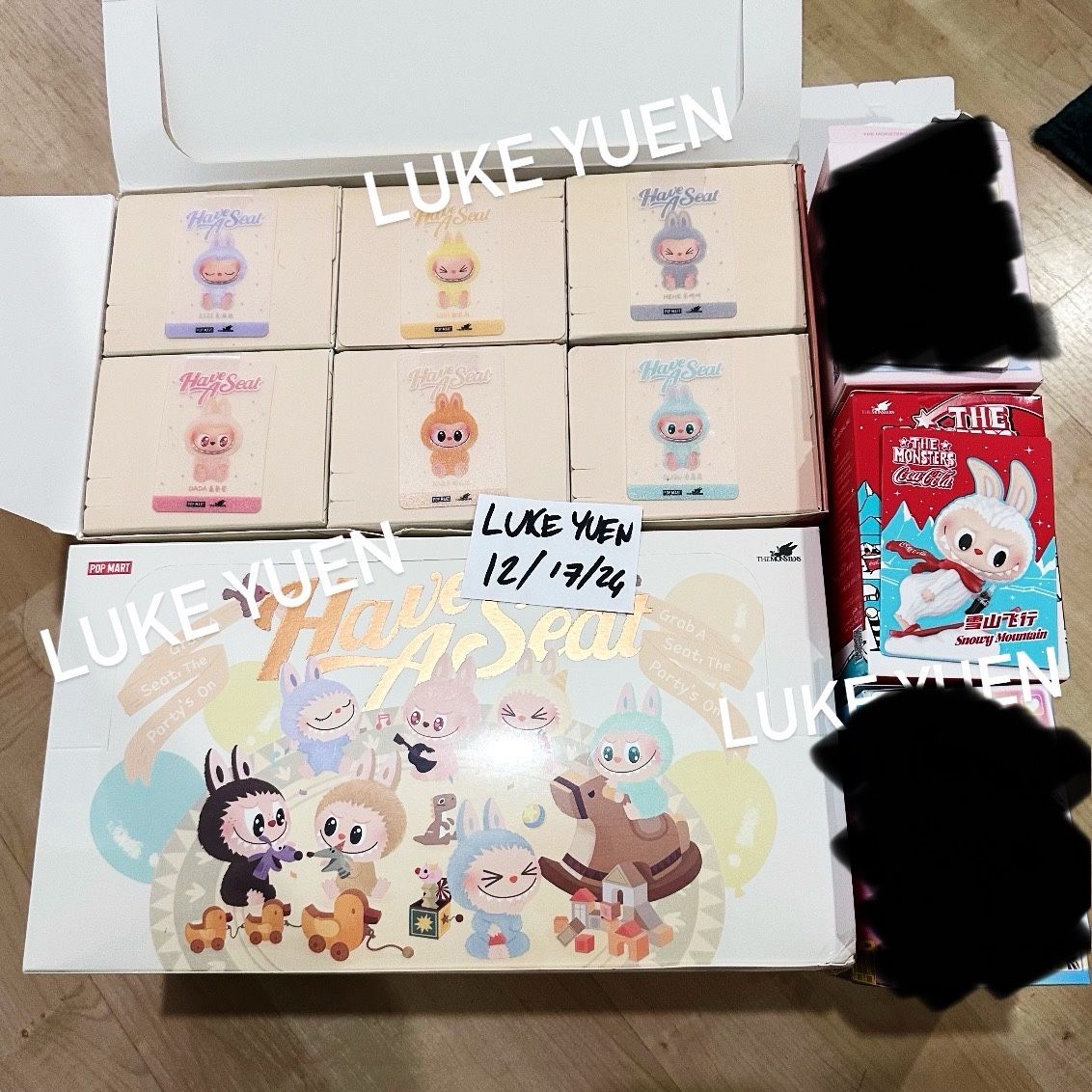 NEW Have A Seat Labubu Pop Mart Plush Pendant Doll HAS Pino Jelly Lazy Yoga Figure Coca Cola