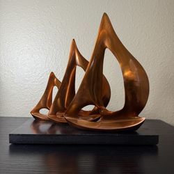 Modern sailboat sculpture