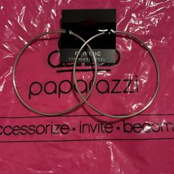 New Large Silver Hoops By Mimic