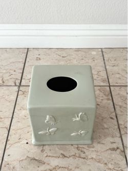 Ceramic Butterfly Tissue Box Cover