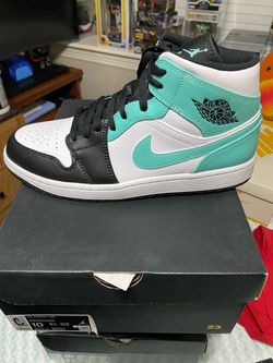 Air Jordan 1 Mid White Tropical Teal Size 10