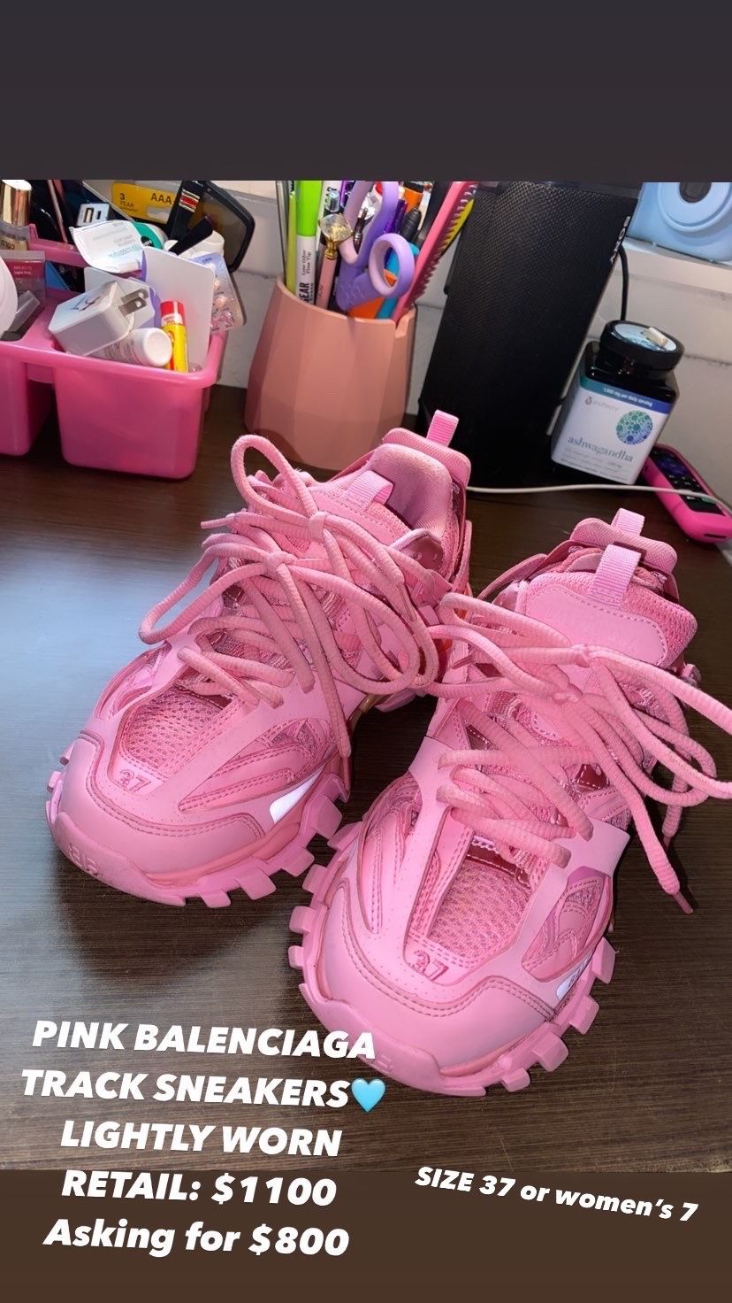 PINK BALENCIAGA TRACK SNEAKERS SIZE 37 7 for Sale in Orlando FL OfferUp