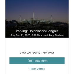 Miami Dolphins Vs Cincinnati Parking