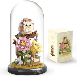 Owl Flower Bouquet Building Set Plants Friend Set Adults Bonsai Tree Party Favors for Kids Animal Building Blocks Set Valentine's Birthday Gift for Gi