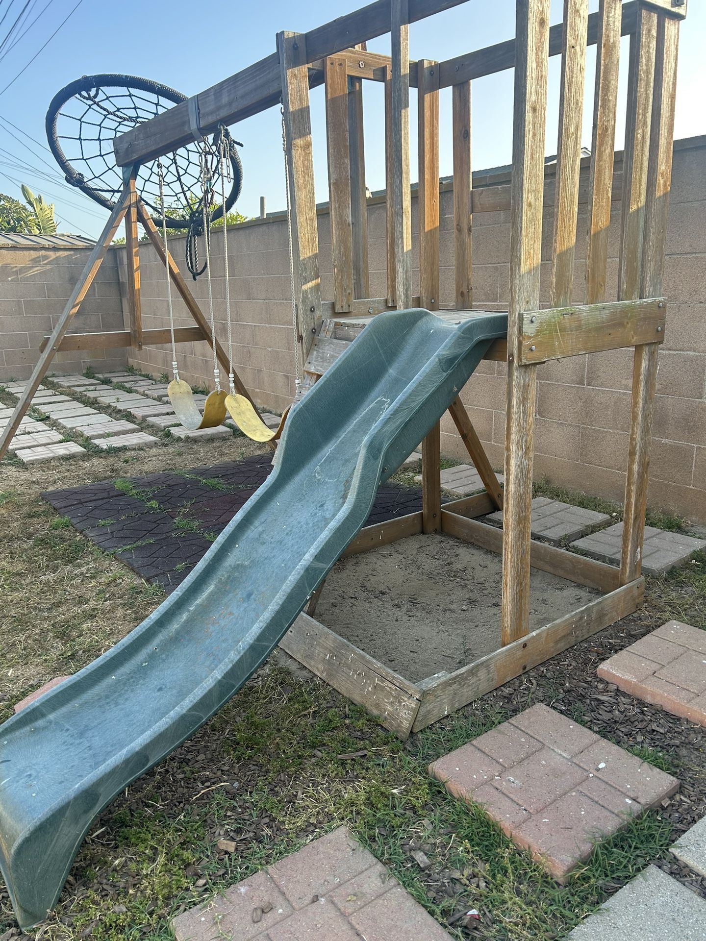 Playground Swing Slide Wood