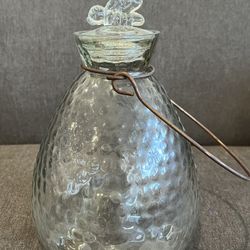 Vintage Beehive Shaped Glass Hanging. Tabletop, Wasp, Fly, Bee Trap