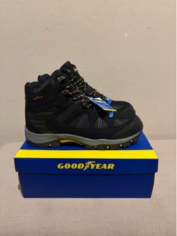 goodyear men's teton steel toe outdoor hiker work boots size 10  wide