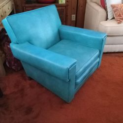 Retro Vinyl Sleeper  Couch & Chair
