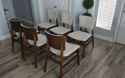Six beautiful mid-century dining chairs
