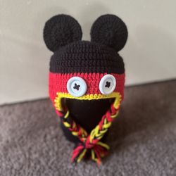 Pink Minnie Mouse, Crochet Hat.