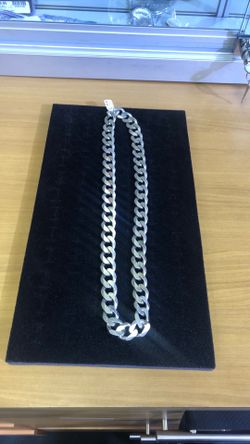 Silver Cuban link necklace 26” 171.9 DWT