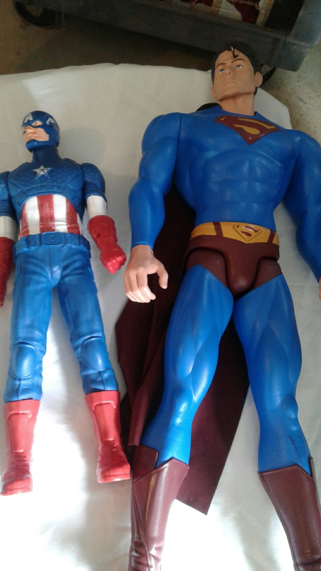 Captain America and Superman figures