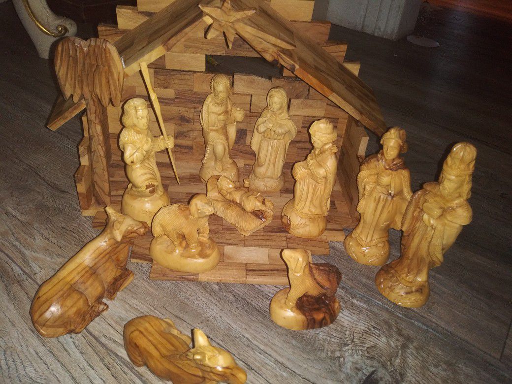 Nativity set wood