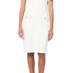 Tommy Hilfiger Women's Shortsleeved Everyday Flattering Sheath Dress  Size 10  Color: Ivory  Fabric type 91% Polyester, 9% Spandex Care instructions D