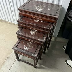 Mother-Of-Pearl  Inlaid Nesting Tables 