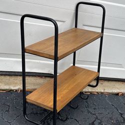World Market Modern 2 Tier Wood And Metal Wall Shelving With Hooks