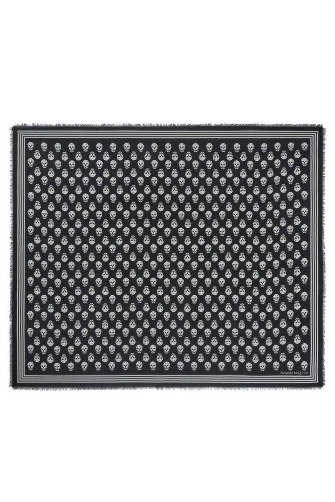 Alexander McQueen Biker Skull Scarf "Black/White"