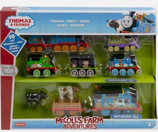Thomas Friends Farm Engine 9 Pieces Motorized Thomas Cargo Car 5 Die-cast