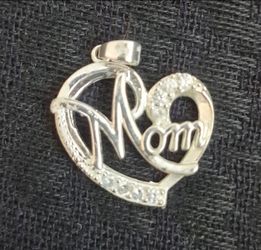 Sterling Silver 'Mom Heart' Pendant
