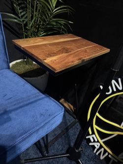 Modern Wood Top Side Table – Clean Look