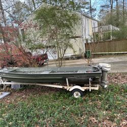 16 ‘ Jon Boat 15 HP Johnson Outboard 