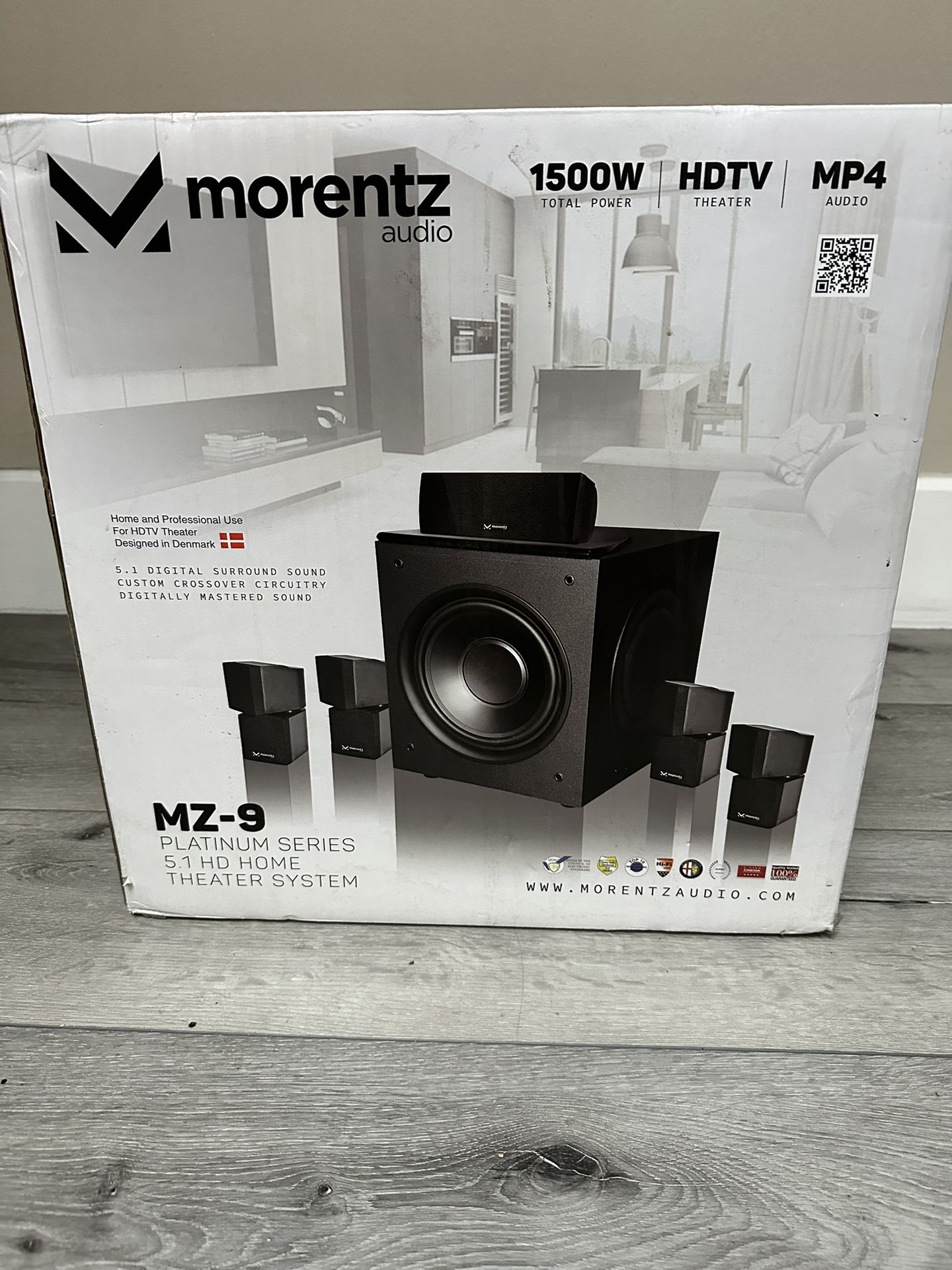 Brand New Morentz MZ-9 Platinum Series 5.1 HD Home Theater System