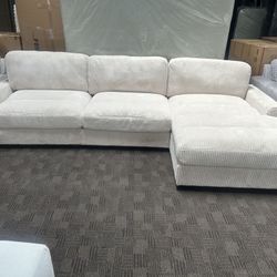 Big New Comfy Cream Beige Sectional Couch