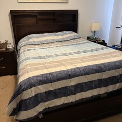 Queen Bed Frame And Shelf Headboard