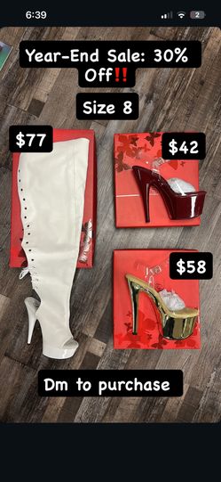 Size 8 Pleaser Shoes: Exotic Pole Dance Heels & Boots 