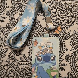 Loungefly Disney Stitch Lanyard w/Card Holder