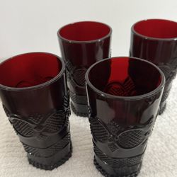 Avon Ruby Red Cape Cod Tumblers