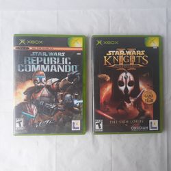 Star Wars Republic Commando & Knights Old Republic The Sith Lords Bundle Xbox Original Games w/ Manuals