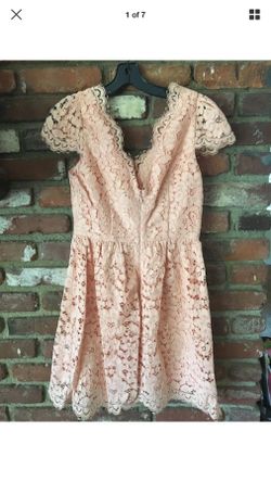 NWT ERIN BY ERIN FETHERSTON Lace cocktail dress, peach, size 6