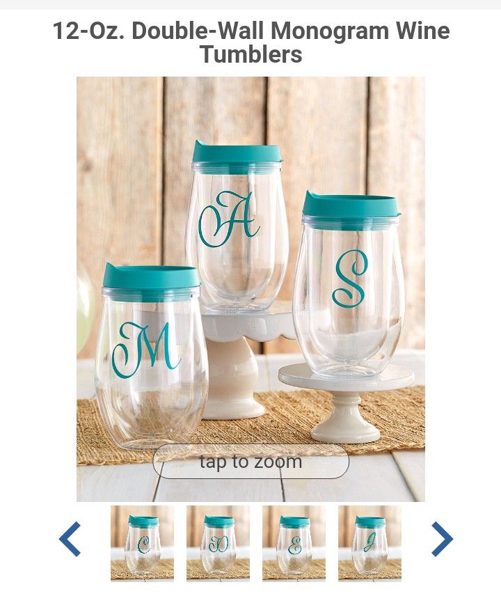 Monogramed Wine Or Beverage Tumbler