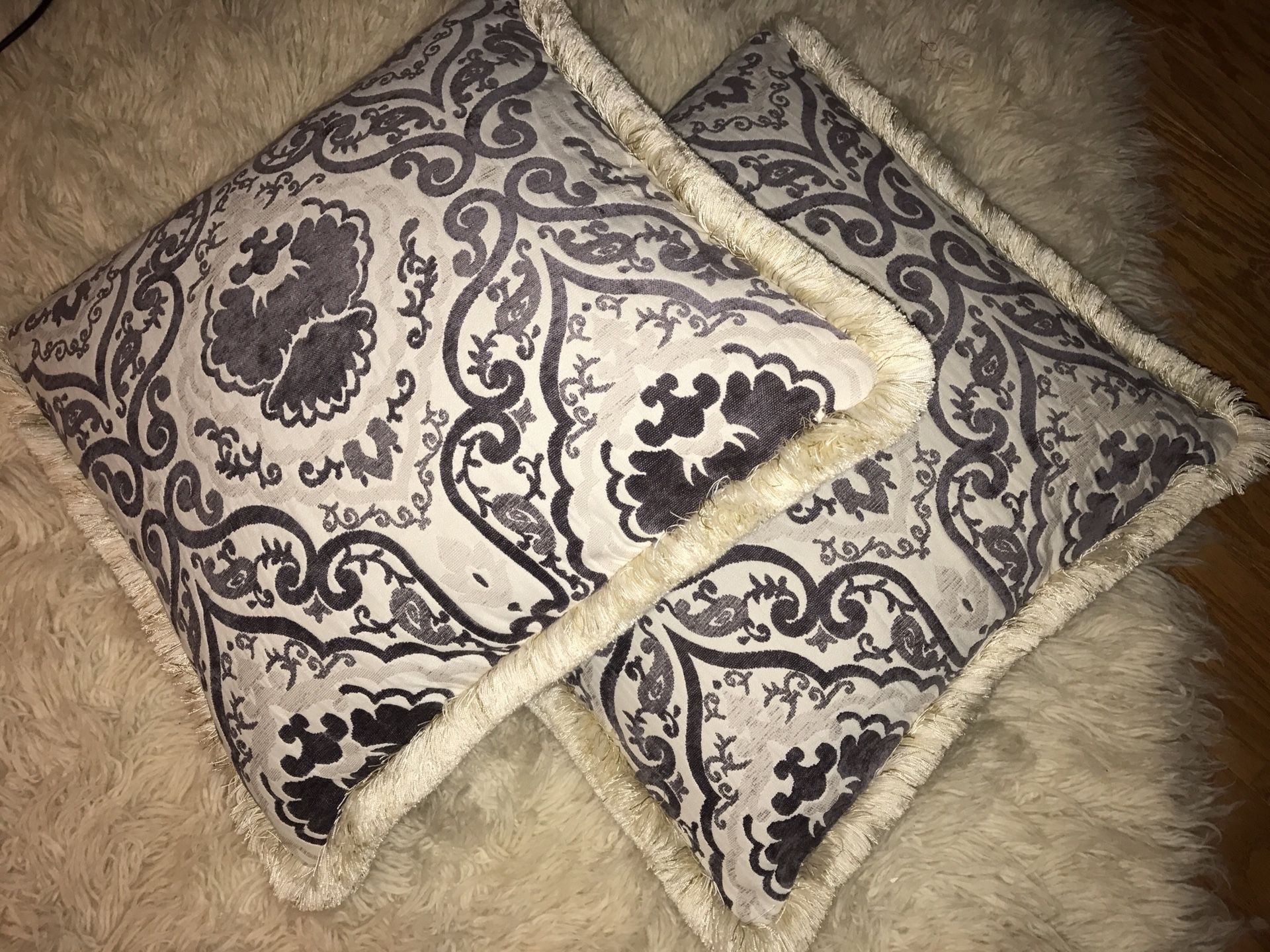Two oversized decorative pillows (2 ft. Squares) $25