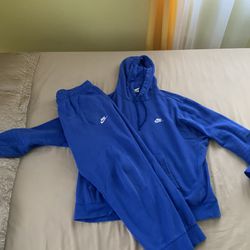 Nike Blue Mens Sportswear Club Fleece Pullover Hoodie and Joggers size XXL - Fits like XL