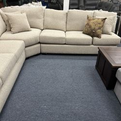 XL Soft Sectional With Plush Cushions, No Credit Needed 