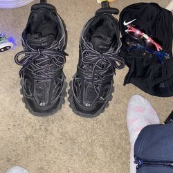 size 43 Led Balenciaga All Black Track Runners