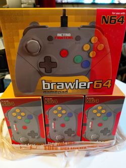 Retro Fighters N64 Brawler wired controllers